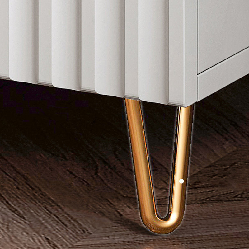 Schubladenspeicherbett Nachttisch Beige Beine enthalten Nachttisch Glam