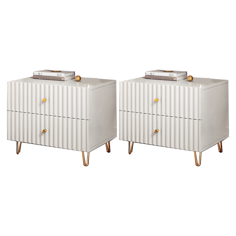 Schubladenspeicherbett Nachttisch Beige Beine enthalten Nachttisch Glam