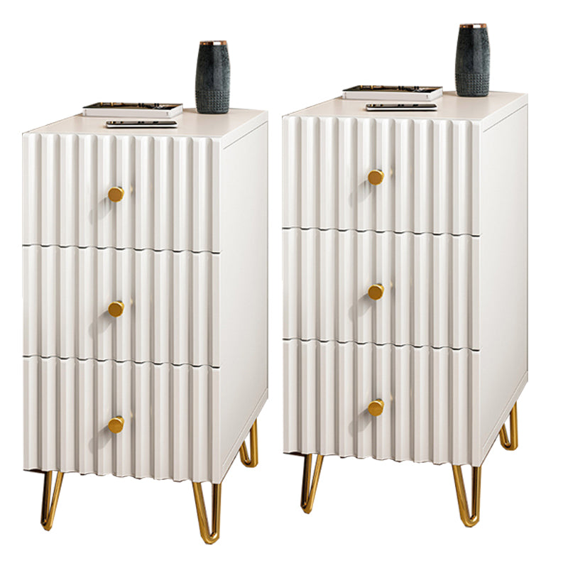 Schubladenspeicherbett Nachttisch Beige Beine enthalten Nachttisch Glam