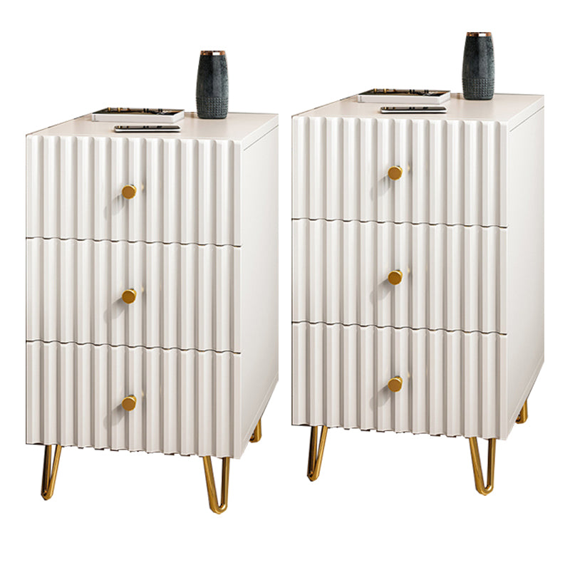 Schubladenspeicherbett Nachttisch Beige Beine enthalten Nachttisch Glam