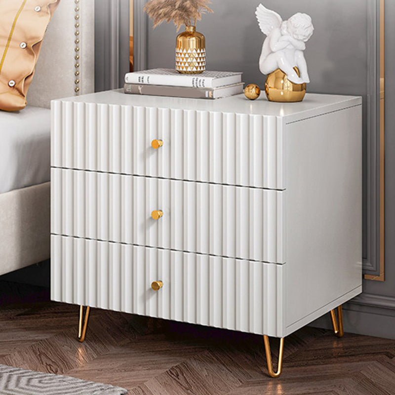 Schubladenspeicherbett Nachttisch Beige Beine enthalten Nachttisch Glam