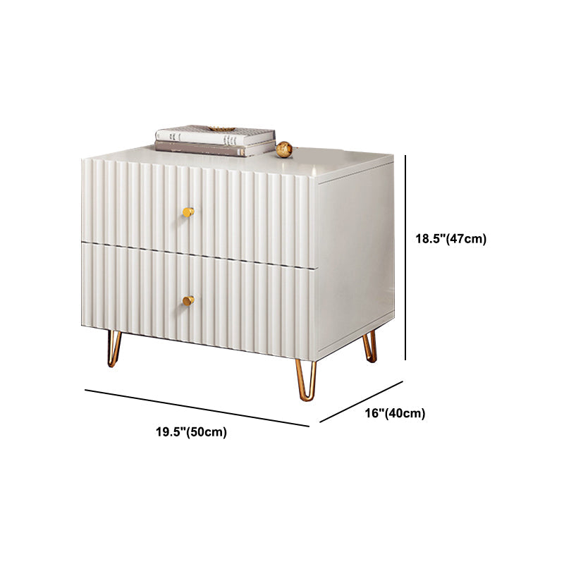 Schubladenspeicherbett Nachttisch Beige Beine enthalten Nachttisch Glam