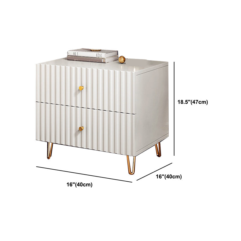 Schubladenspeicherbett Nachttisch Beige Beine enthalten Nachttisch Glam