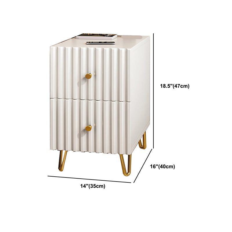 Schubladenspeicherbett Nachttisch Beige Beine enthalten Nachttisch Glam