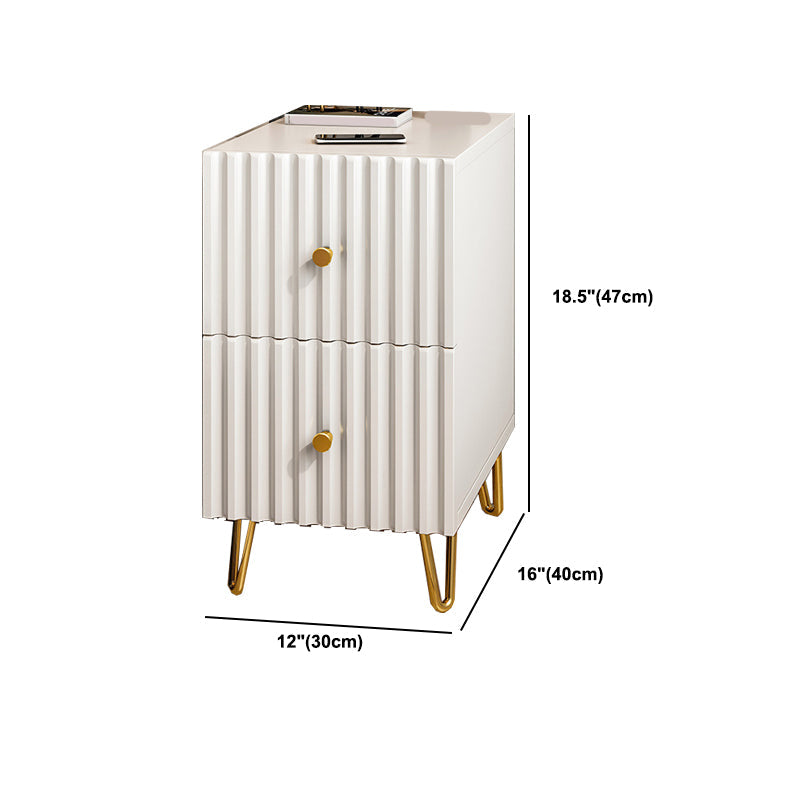 Schubladenspeicherbett Nachttisch Beige Beine enthalten Nachttisch Glam