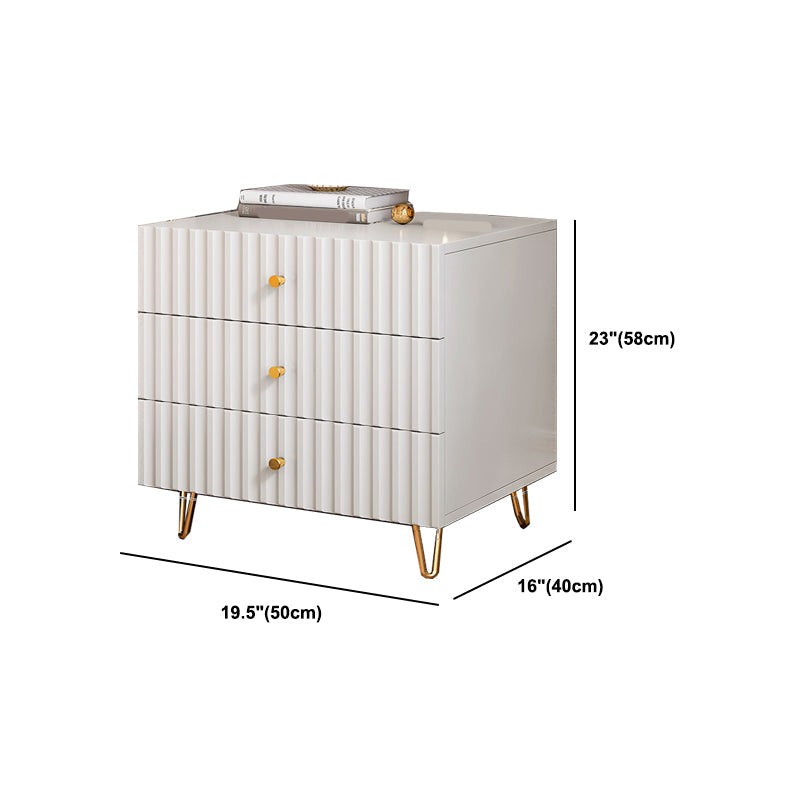 Schubladenspeicherbett Nachttisch Beige Beine enthalten Nachttisch Glam