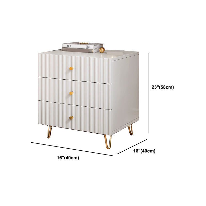 Schubladenspeicherbett Nachttisch Beige Beine enthalten Nachttisch Glam