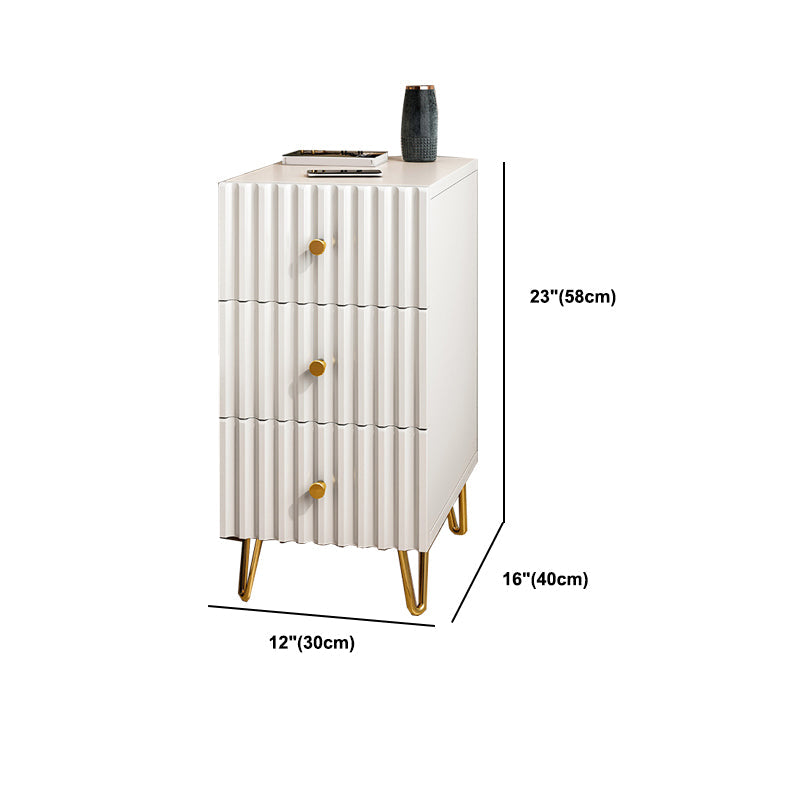 Schubladenspeicherbett Nachttisch Beige Beine enthalten Nachttisch Glam