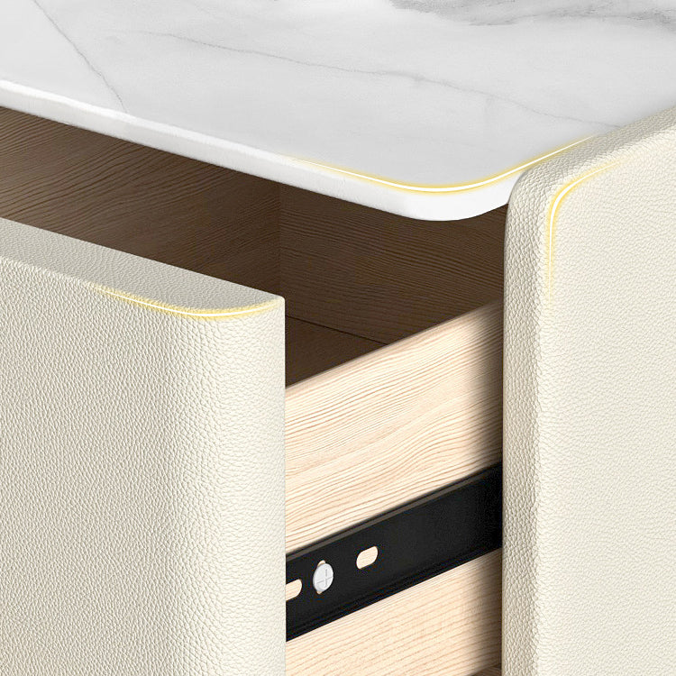 19.69 "Las patas de la mesa nocturna de piedra de 2 corteses de altura incluyen el gabinete de la cama de madera maciza