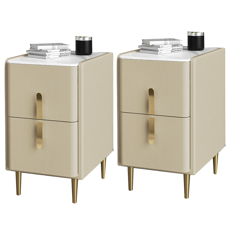 19.69 "Las patas de la mesa nocturna de piedra de 2 corteses de altura incluyen el gabinete de la cama de madera maciza