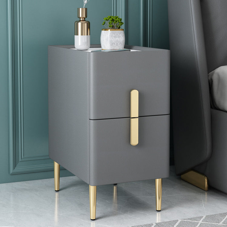 21.65" Tall Glam Bedside Cabinet Solid Wood Night Table with Drawers