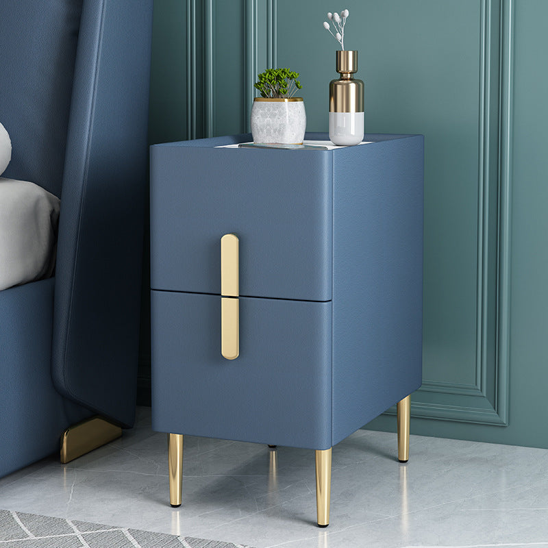 21.65" Tall Glam Bedside Cabinet Solid Wood Night Table with Drawers