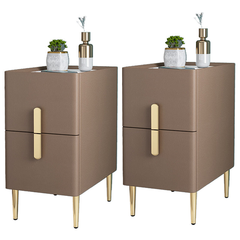 21.65" Tall Glam Bedside Cabinet Solid Wood Night Table with Drawers