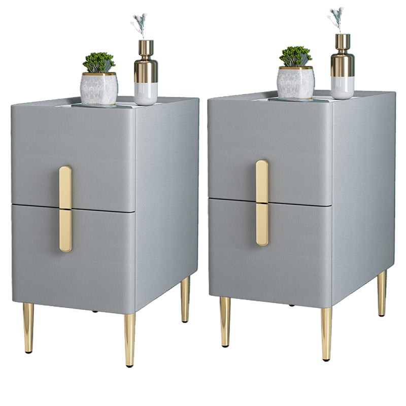 21.65" Tall Glam Bedside Cabinet Solid Wood Night Table with Drawers