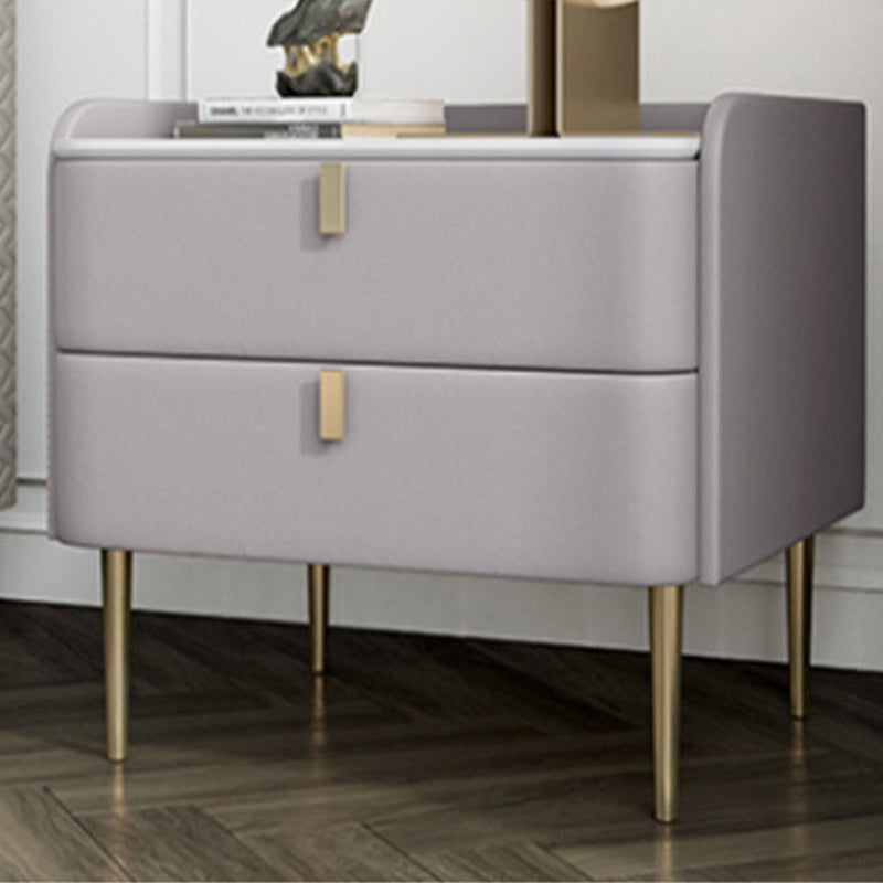 Les jambes de chevet de lit en pierre incluent la table de nuit avec 2 tiroirs