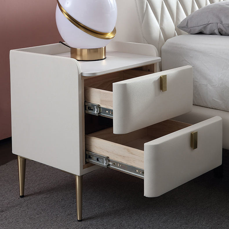 Les jambes de chevet de lit en pierre incluent la table de nuit avec 2 tiroirs