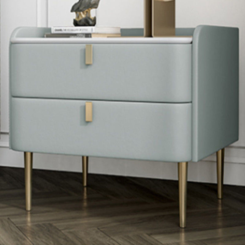 Les jambes de chevet de lit en pierre incluent la table de nuit avec 2 tiroirs