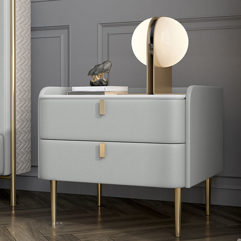 Les jambes de chevet de lit en pierre incluent la table de nuit avec 2 tiroirs