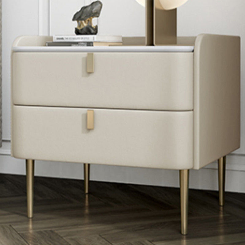 Les jambes de chevet de lit en pierre incluent la table de nuit avec 2 tiroirs