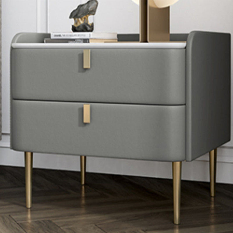 Les jambes de chevet de lit en pierre incluent la table de nuit avec 2 tiroirs