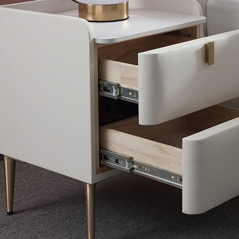 Les jambes de chevet de lit en pierre incluent la table de nuit avec 2 tiroirs