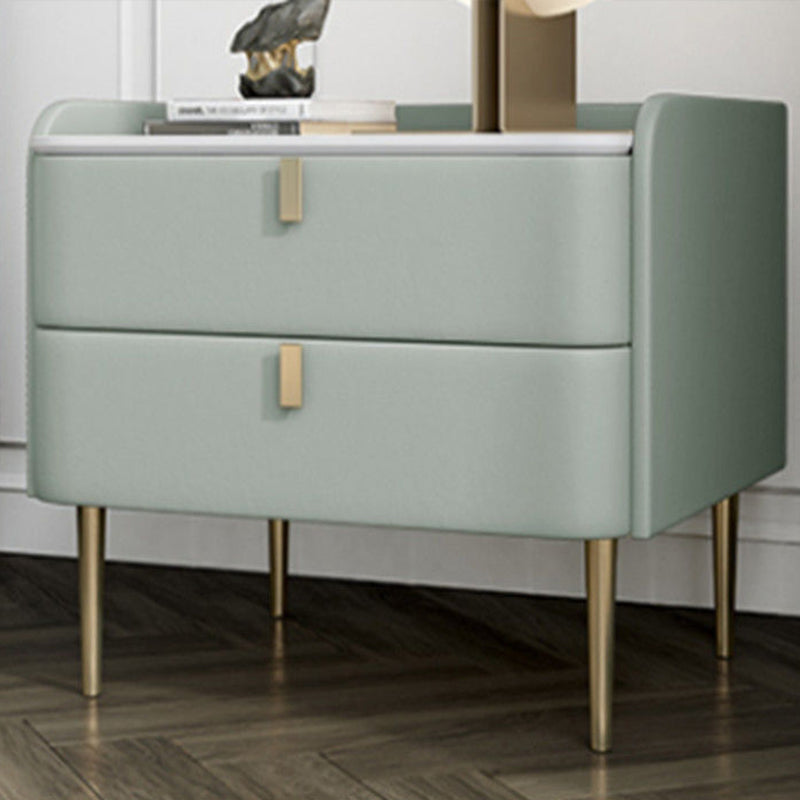 Les jambes de chevet de lit en pierre incluent la table de nuit avec 2 tiroirs