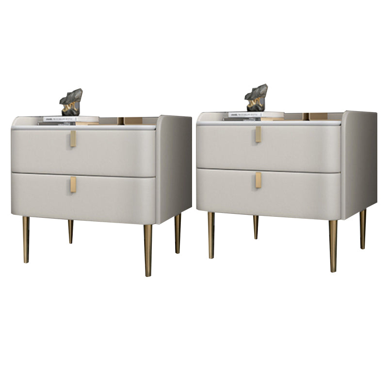 Les jambes de chevet de lit en pierre incluent la table de nuit avec 2 tiroirs