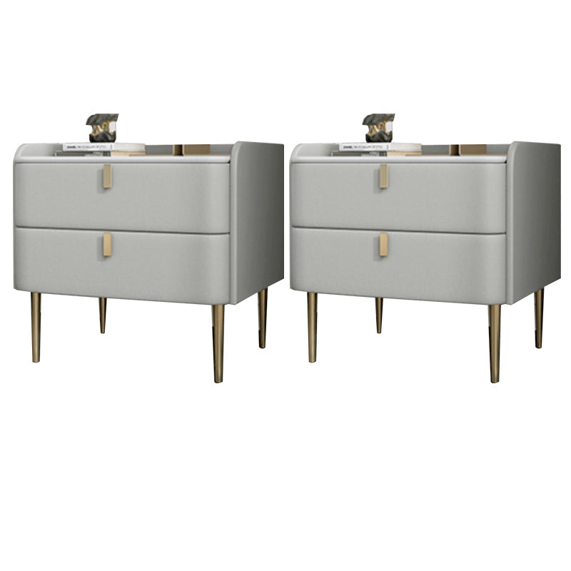 Les jambes de chevet de lit en pierre incluent la table de nuit avec 2 tiroirs