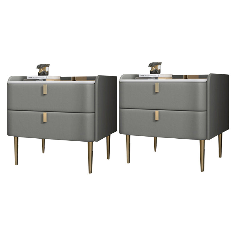 Les jambes de chevet de lit en pierre incluent la table de nuit avec 2 tiroirs