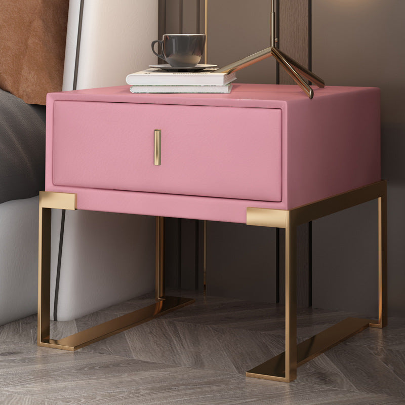 Cama de madera sólida patas de noche incluidas mesa nocturna con 1-drawer