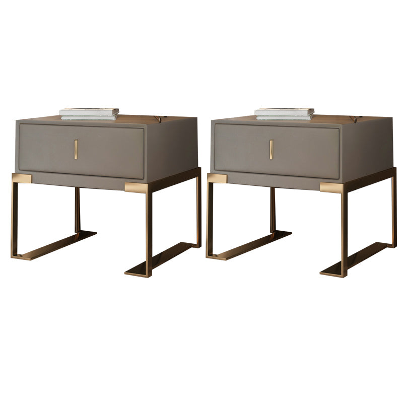 Cama de madera sólida patas de noche incluidas mesa nocturna con 1-drawer