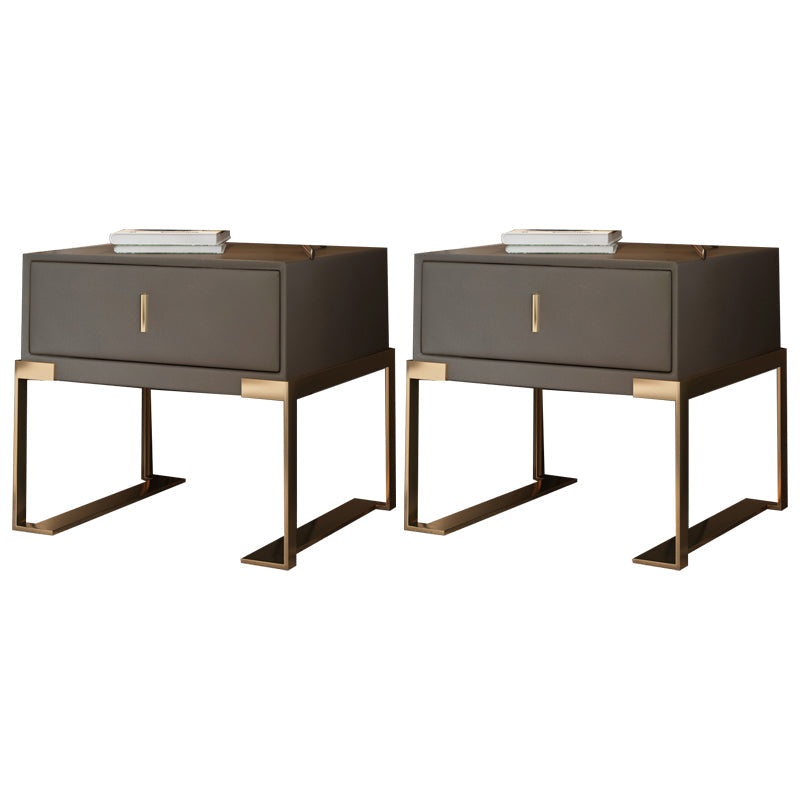 Cama de madera sólida patas de noche incluidas mesa nocturna con 1-drawer