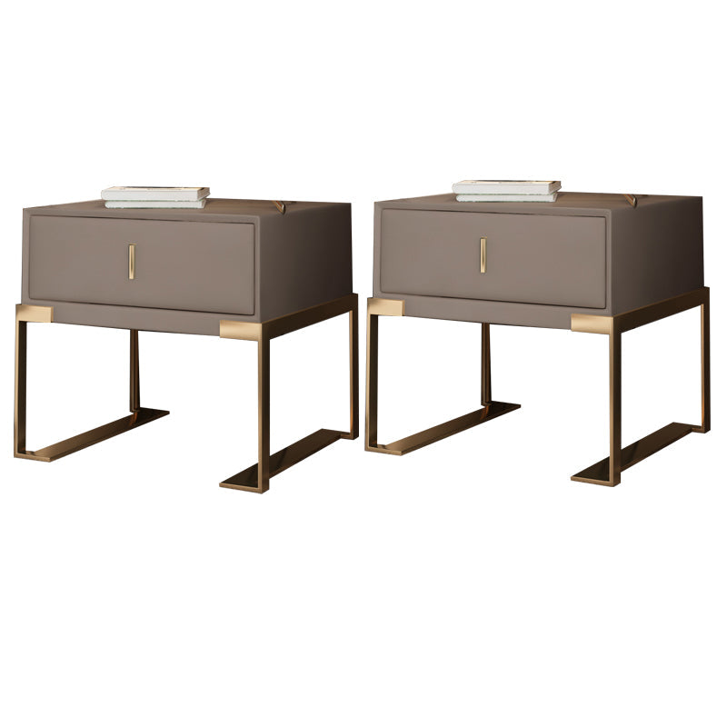 Cama de madera sólida patas de noche incluidas mesa nocturna con 1-drawer