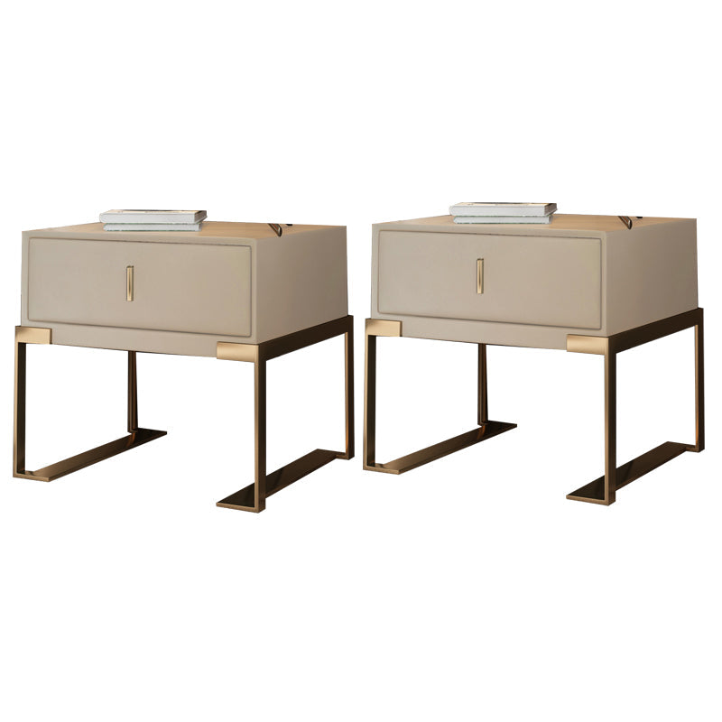 Cama de madera sólida patas de noche incluidas mesa nocturna con 1-drawer