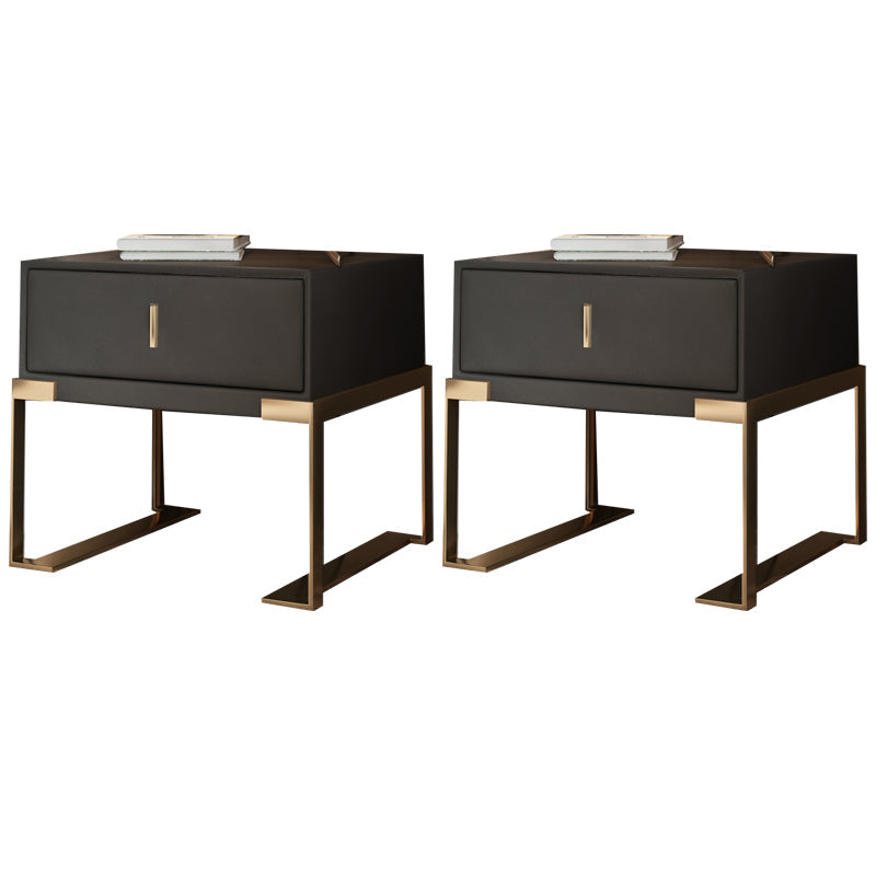 Cama de madera sólida patas de noche incluidas mesa nocturna con 1-drawer