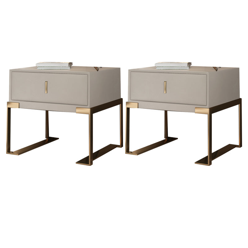 Cama de madera sólida patas de noche incluidas mesa nocturna con 1-drawer