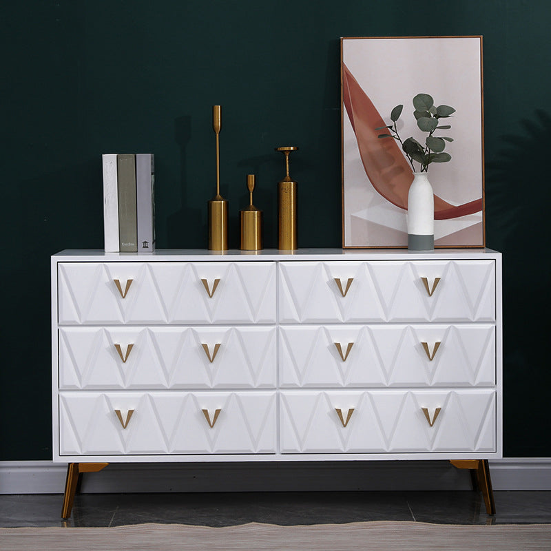 Contemporary Bedroom Storage Chest Solid Wood Soft-Close Drawers Dresser 47"L x 14"W x 28"H White Clearhalo 'Bedroom Furniture' 'Dressers & Chests' 'dressers_chests' 'furn' 'furn_dressers_chests' 'Furniture' 5890720