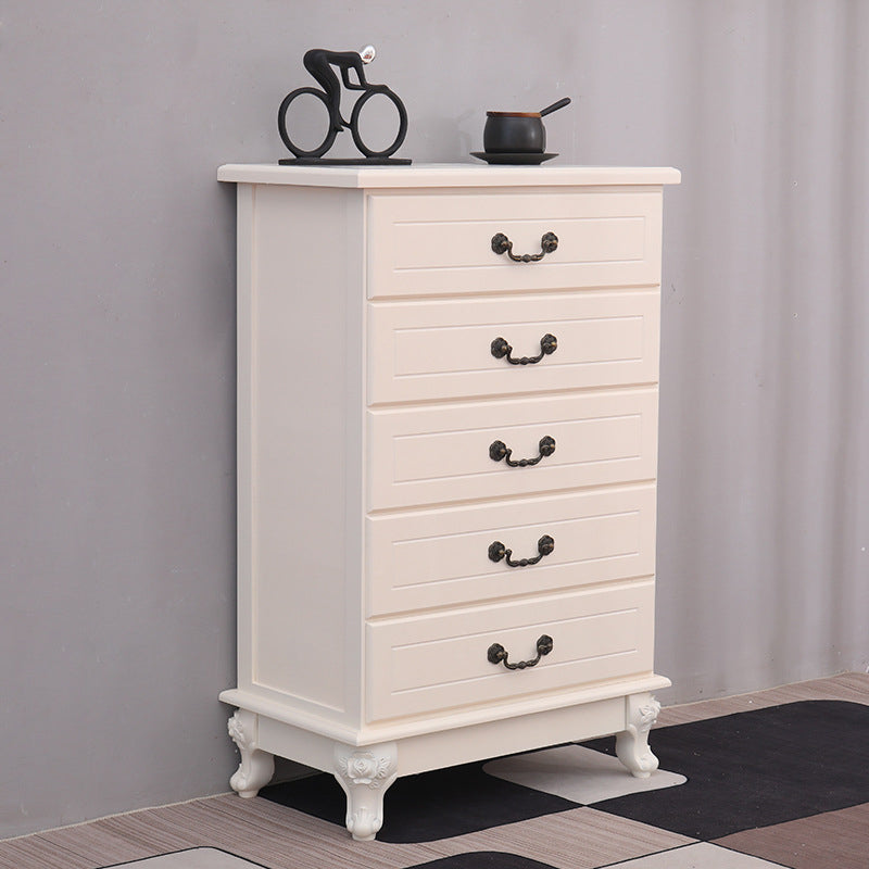 Contemporary Bedroom Storage Chest Solid Wood Soft-Close Drawers Dresser 24"L x 14"W x 37"H Ivory Clearhalo 'Bedroom Furniture' 'Dressers & Chests' 'dressers_chests' 'furn' 'furn_dressers_chests' 'Furniture' 5890722
