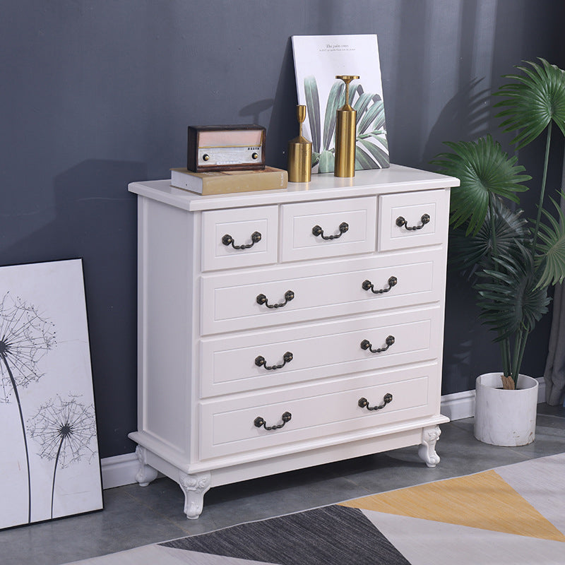 Contemporary Bedroom Storage Chest Solid Wood Soft-Close Drawers Dresser 35"L x 14"W x 35"H Ivory Clearhalo 'Bedroom Furniture' 'Dressers & Chests' 'dressers_chests' 'furn' 'furn_dressers_chests' 'Furniture' 5890724