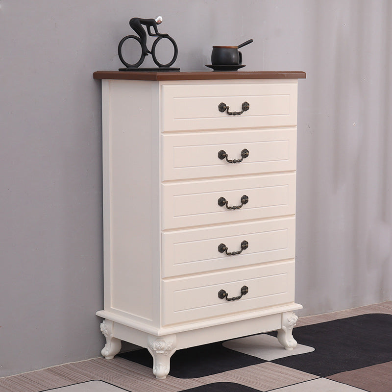 Contemporary Bedroom Storage Chest Solid Wood Soft-Close Drawers Dresser 24"L x 14"W x 37"H Natural Wood White Clearhalo 'Bedroom Furniture' 'Dressers & Chests' 'dressers_chests' 'furn' 'furn_dressers_chests' 'Furniture' 5890725
