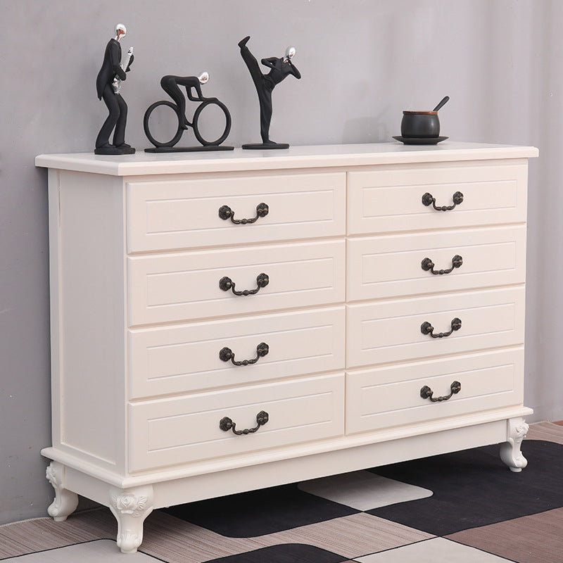 Contemporary Bedroom Storage Chest Solid Wood Soft-Close Drawers Dresser 45"L x 14"W x 31"H Ivory Clearhalo 'Bedroom Furniture' 'Dressers & Chests' 'dressers_chests' 'furn' 'furn_dressers_chests' 'Furniture' 5890728
