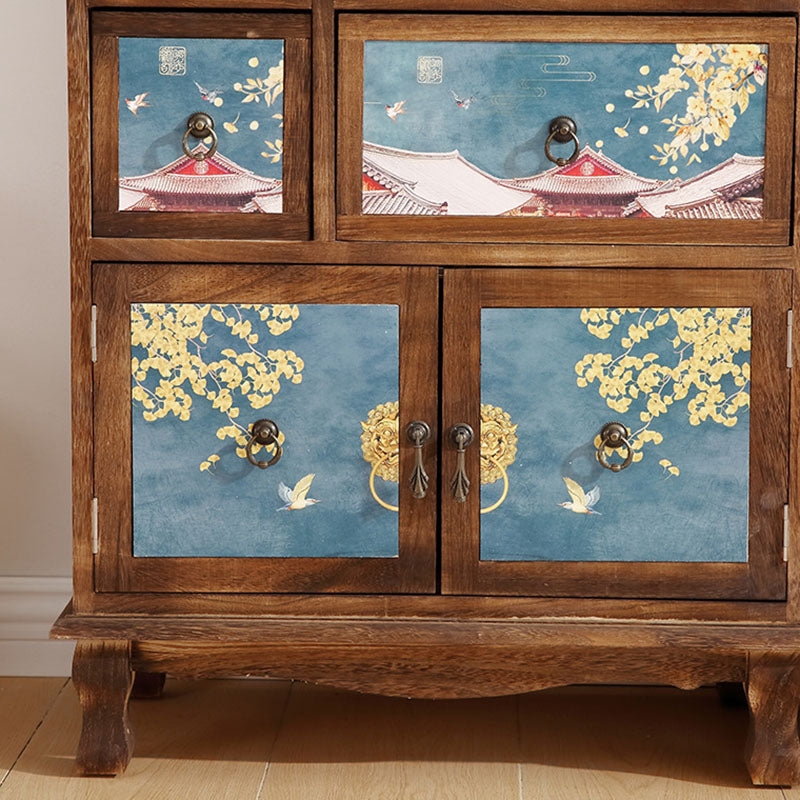 11,81-inch breedte opbergkist traditioneel massief houtsaler