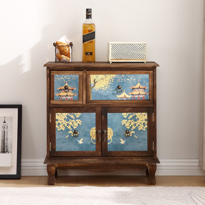 11,81-inch breedte opbergkist traditioneel massief houtsaler