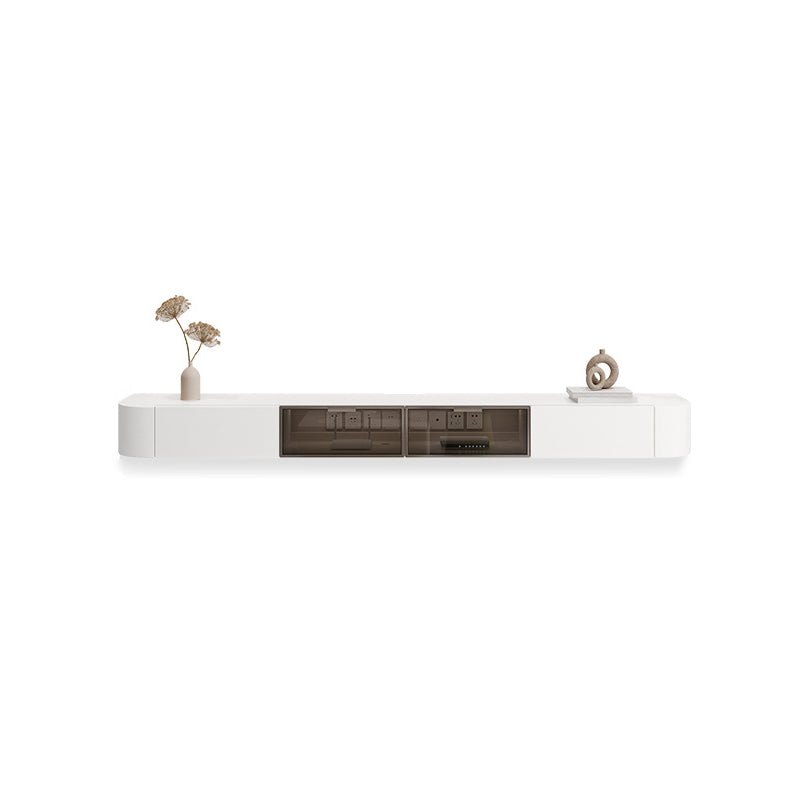 2つの引き出しを備えたモダンなテレビコンソールの壁に取り付けられたテレビメディアコンソール