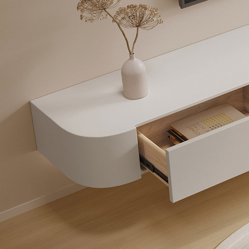 2つの引き出しを備えたモダンなテレビコンソールの壁に取り付けられたテレビメディアコンソール