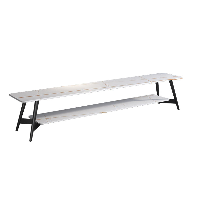 Moderno Marble TV Media Media Stand de estantería abierta de madera con piernas extraviadas