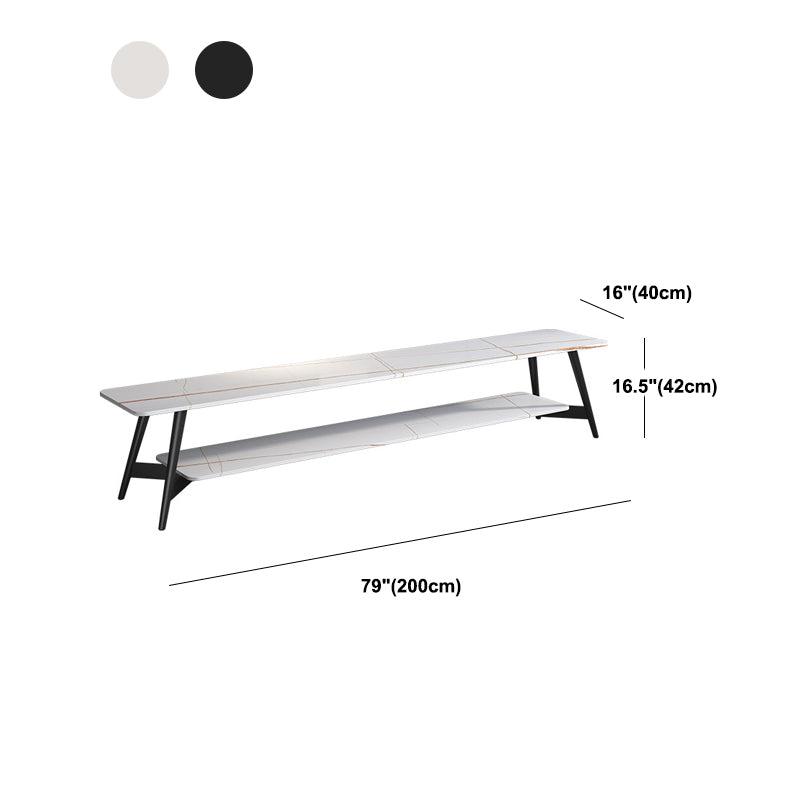 Moderno Marble TV Media Media Stand de estantería abierta de madera con piernas extraviadas