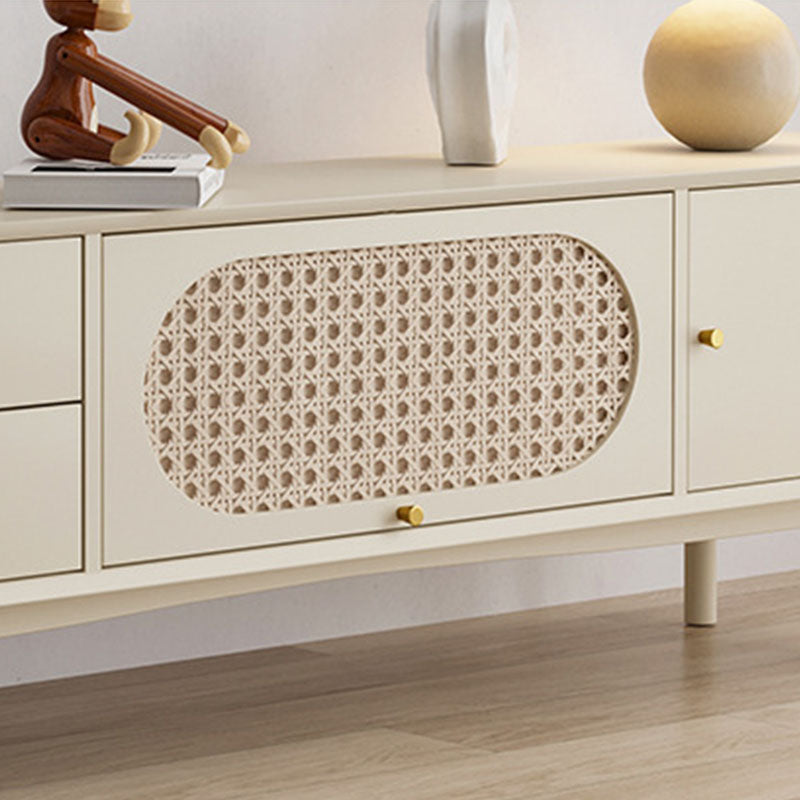 Pine Wood 22.05" H TV Stand Modern 2-Drawer 2-Door TV Stand Console Clearhalo 'furn' 'furn_tv_stands_entertainment_centers' 'Furniture' 'Living Room Furniture' 'TV Stands & Entertainment Centers' 'TV Stands & Media Storage Furniture' 'tv_stands_entertainment_centers' 5890913