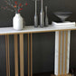 11 "w tavolo accento glam in pietra tavolo accento console rettangolo bianco