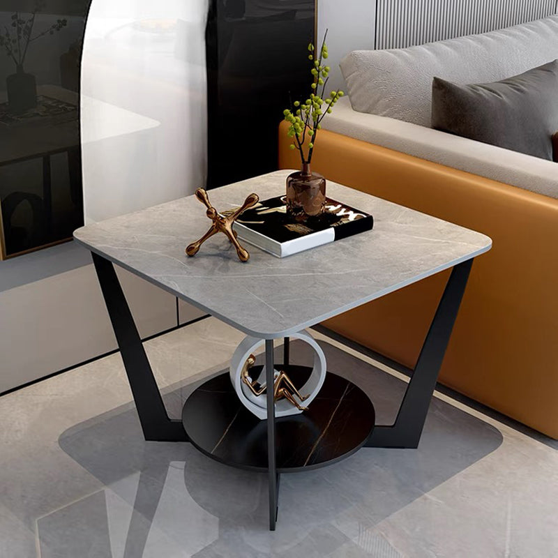 Moderner quadratischer Seitentisch -Schiefersofa -Ecktisch mit Lagerung